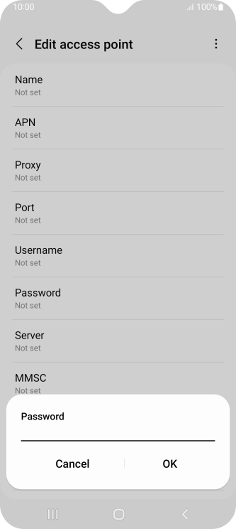 Key in secure and press OK.