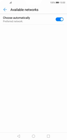 If you want to select a network manually, press the indicator next to 
