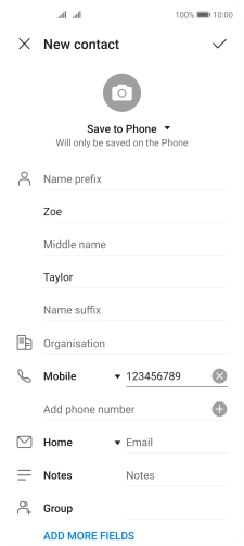 Press the confirm icon.