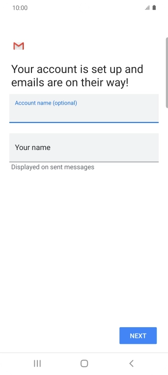 Press Your name and key in the required sender name.