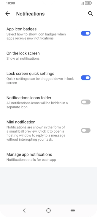 Press Manage app notifications.