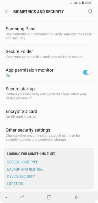 Press Other security settings.