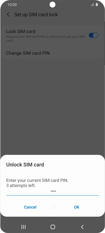 Key in your PIN and press OK. The default PIN is 1111.
