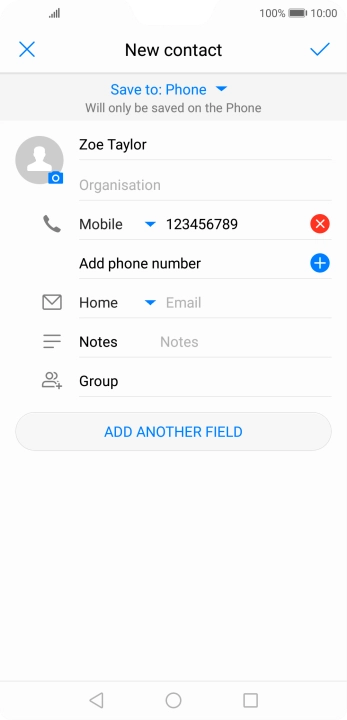 Press the confirm icon.