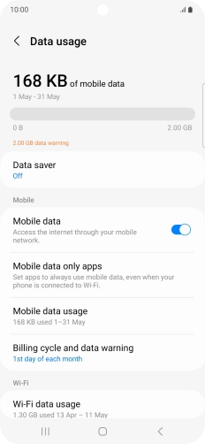 The total data usage is displayed.