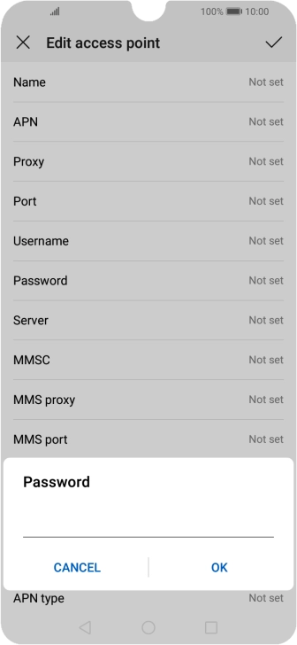 Key in secure and press OK.