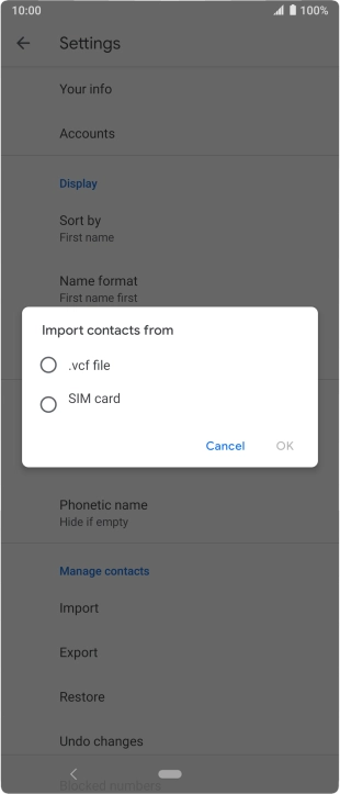 Press SIM card.