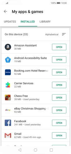 Press the required app.