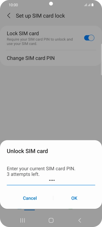 Key in your PIN and press OK. The default PIN is 1111.