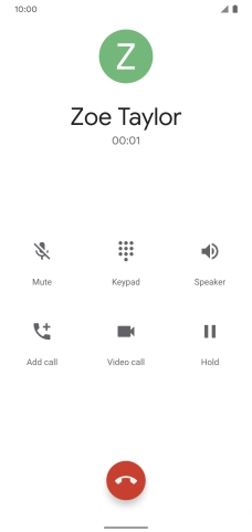 Press the end call icon.