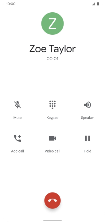 Press the end call icon.