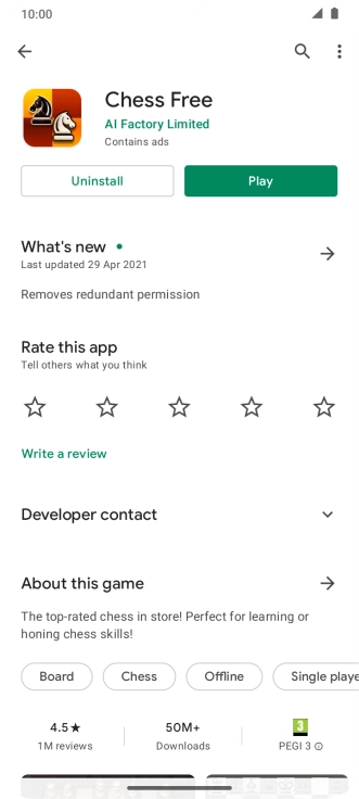 Press Uninstall.