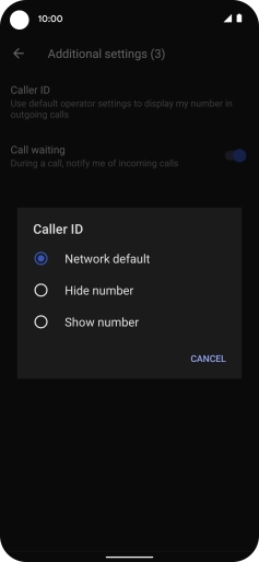 Press Show number to turn on caller identification.
