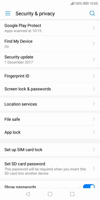 Press Set up SIM card lock.