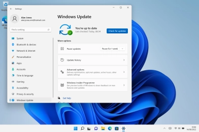 Click Check for updates. If a new software version is available, it's displayed. Follow the instructions on the screen to update the laptop software.