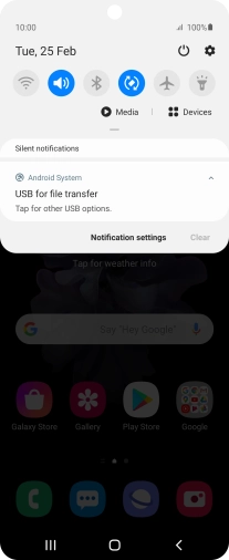 Press Tap for other USB options..