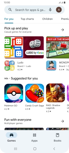 Press the search field.