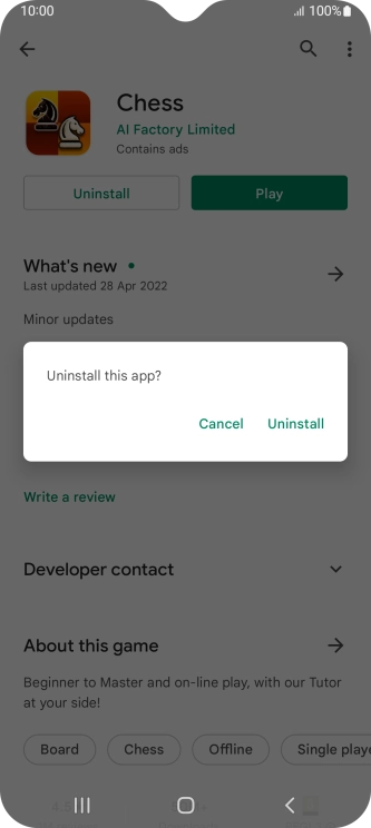 Press Uninstall.