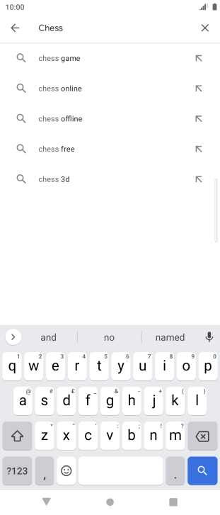 Key in the name or subject of the required app and press the search icon.