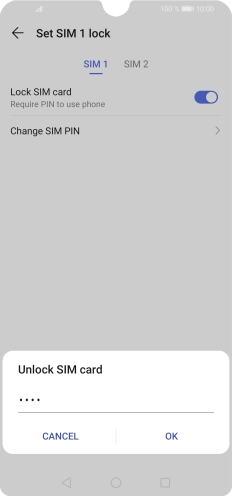 Key in your PIN and press OK. The default PIN is 1111.