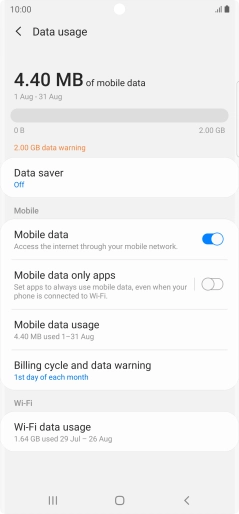 The total data usage is displayed.
