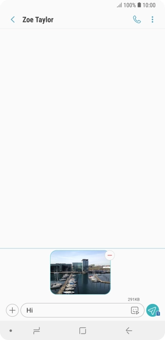 Press the send icon when you've finished your MMS.