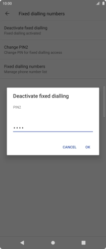 Key in your PIN2 and press OK. The default PIN2 is 0000.