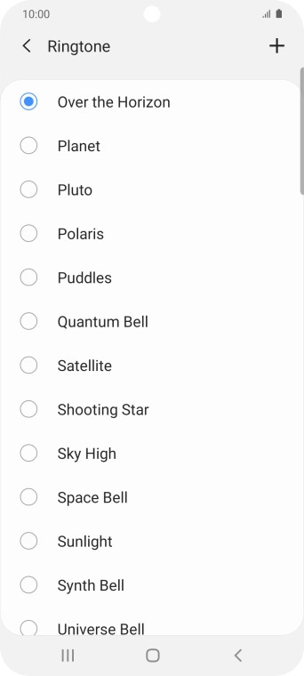 Press the add ring tone icon.