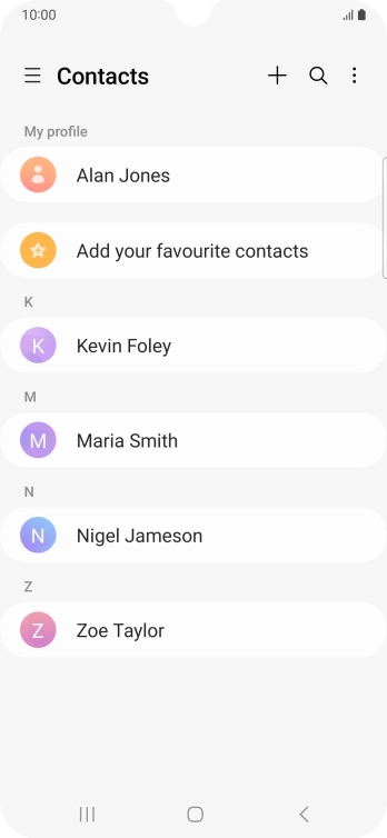 Press the new contact icon.