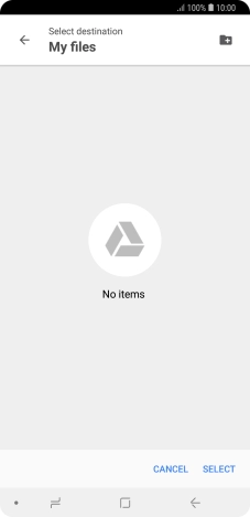 To create a new folder, press the new folder icon and follow the instructions on the screen to create a new folder.