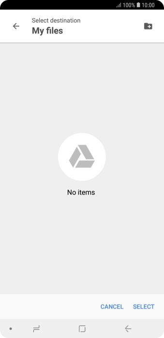 To create a new folder, press the new folder icon and follow the instructions on the screen to create a new folder.