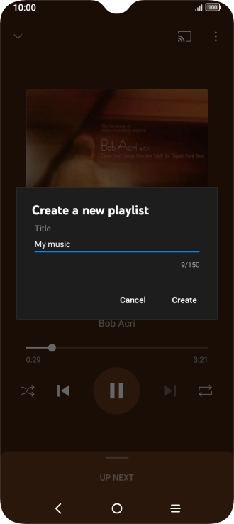 Key in a name for the playlist and press Create.