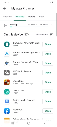 Press the required app.