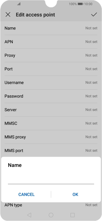 Key in EE Internet and press OK.