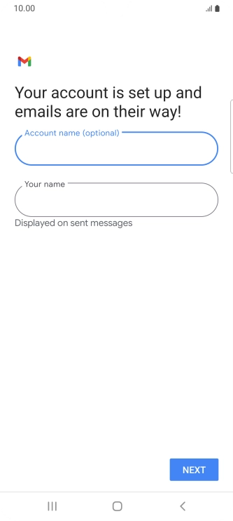 Press Your name and key in the required sender name.