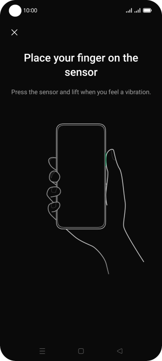 Follow the instructions on the screen to create the phone lock code using your fingerprint.