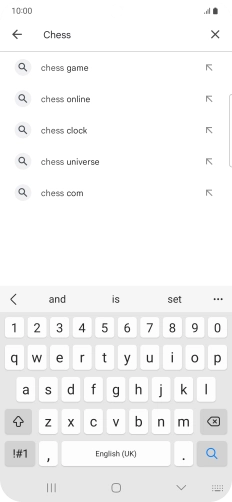 Key in the name or subject of the required app and press the search icon.