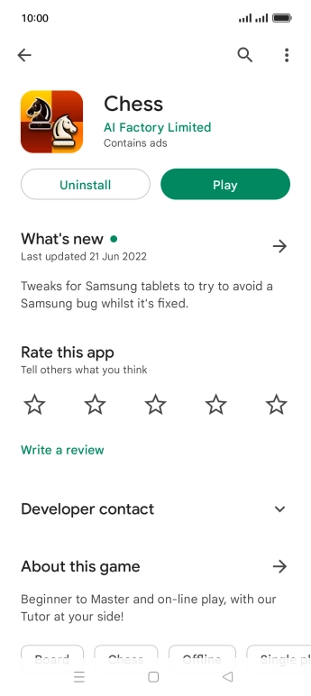 Press Uninstall.