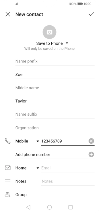 Press the confirm icon.