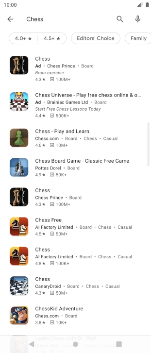 Press the required app.