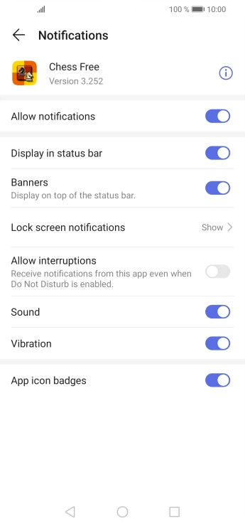 Press the indicator next to 