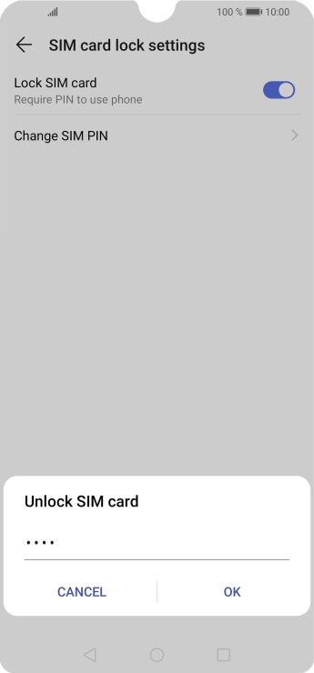 Key in your PIN and press OK. The default PIN is 1111.