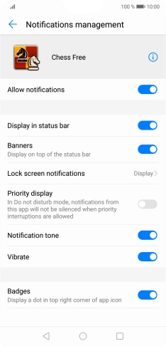Press the indicator next to 