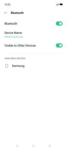 Press the required Bluetooth device and follow the instructions on the screen to pair the device with your phone.