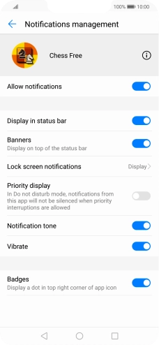 Press the indicator next to 