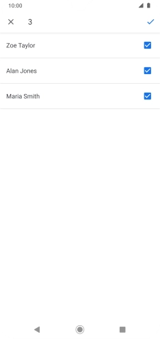 Press the fields next to the required contacts to select them.