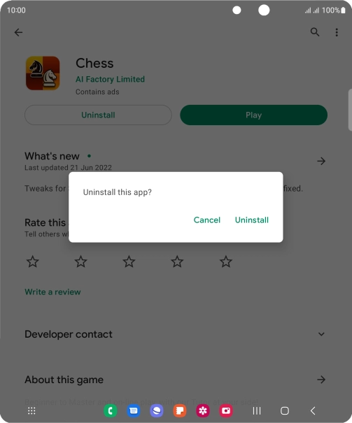 Press Uninstall.