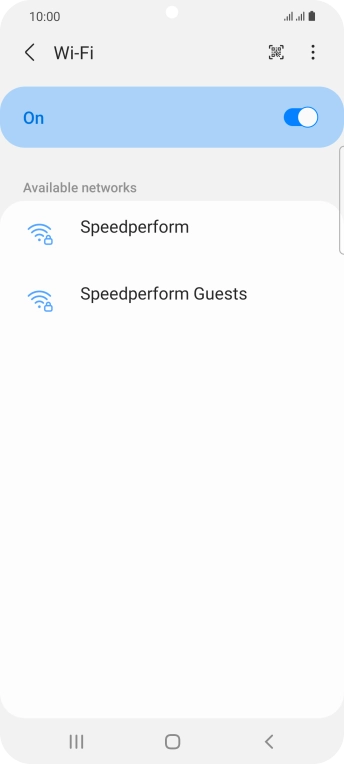 Press the required Wi-Fi network.