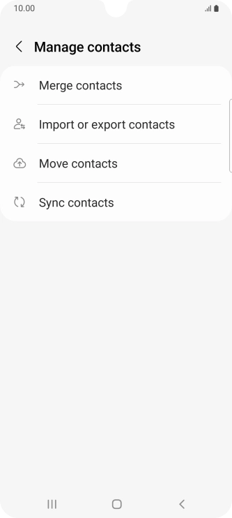 Press Import or export contacts.