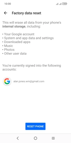 Press RESET PHONE.